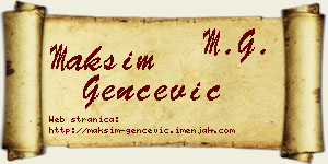 Maksim Genčević vizit kartica